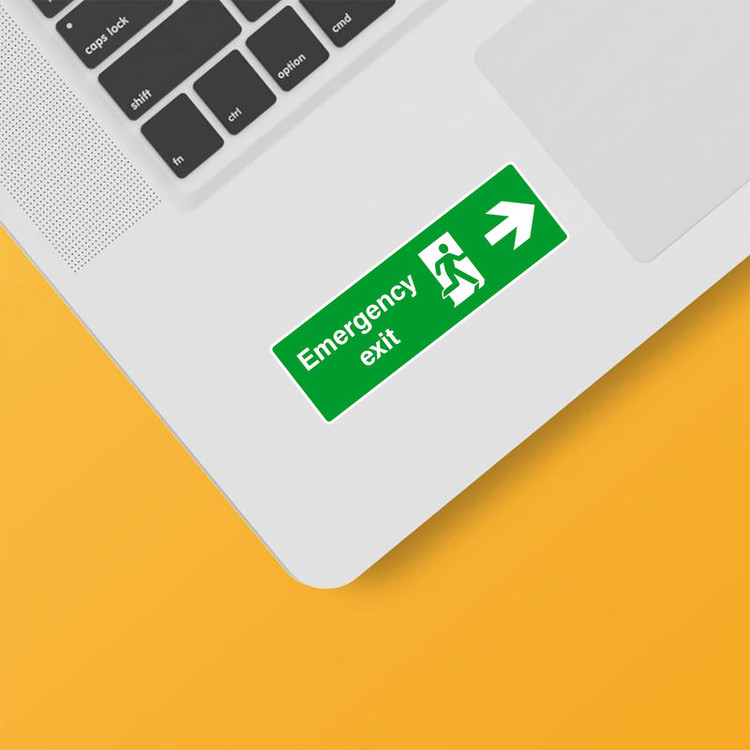 استیکر لپ تاپ و موبایل بووم طرح خروج اضطراری کد CP1