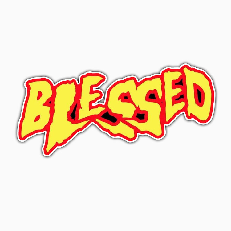استیکر لپ تاپ و موبایل بووم طرح نوشته مدل Blessed کد CP26