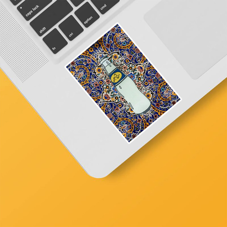 استیکر لپ تاپ و موبایل بووم طرح تمبر نوستالژی مدل دوغ علی بابا کد TR81