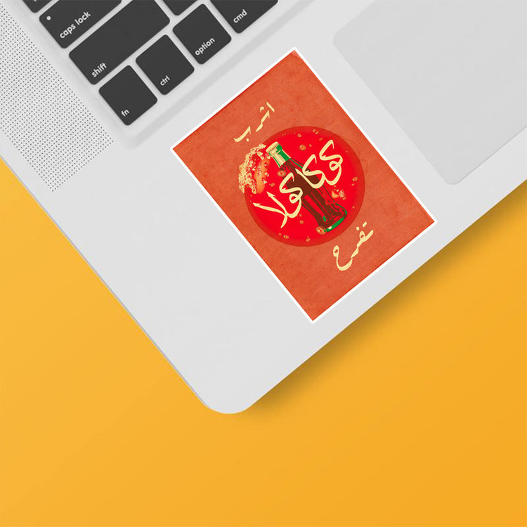 استیکر لپ تاپ و موبایل بووم طرح تمبر نوستالژی مدل کوکاکولا کد TR56