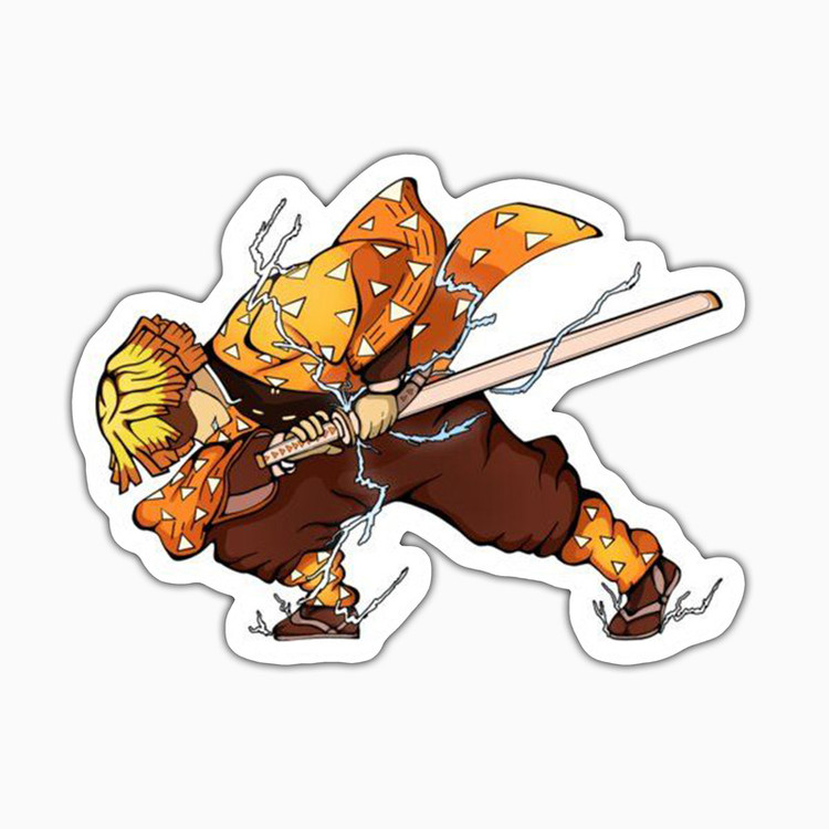 استیکر لپ تاپ و موبایل بووم طرح Anime Demon Slayer مدل Zenitsu کد ET7