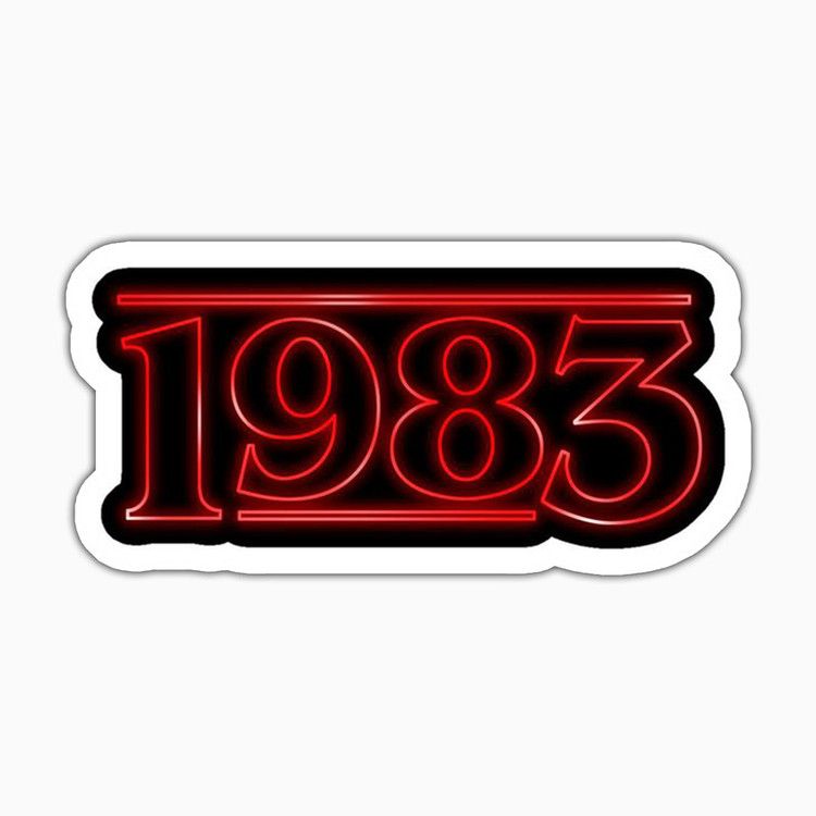 استیکر لپ تاپ و موبایل بووم طرح 1983 کد ET2