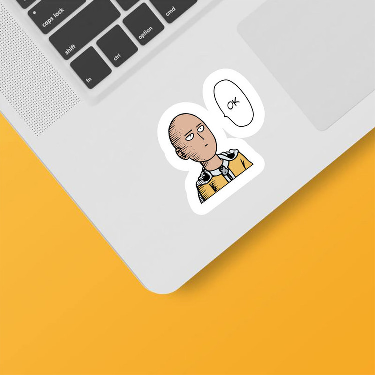 استیکر لپ تاپ و موبایل بووم طرح Anime One Punch Man مدل Saitama کد TRS130