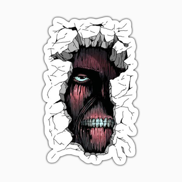 استیکر لپ تاپ و موبایل بووم طرح Anime Attack On Titan مدل Titan in Wall کد TR06
