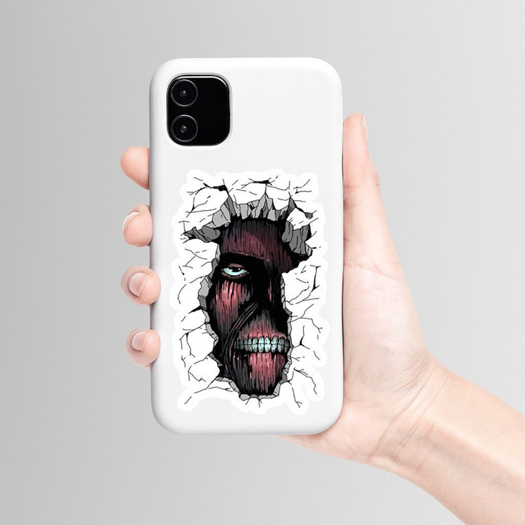 استیکر لپ تاپ و موبایل بووم طرح Anime Attack On Titan مدل Titan in Wall کد TR06