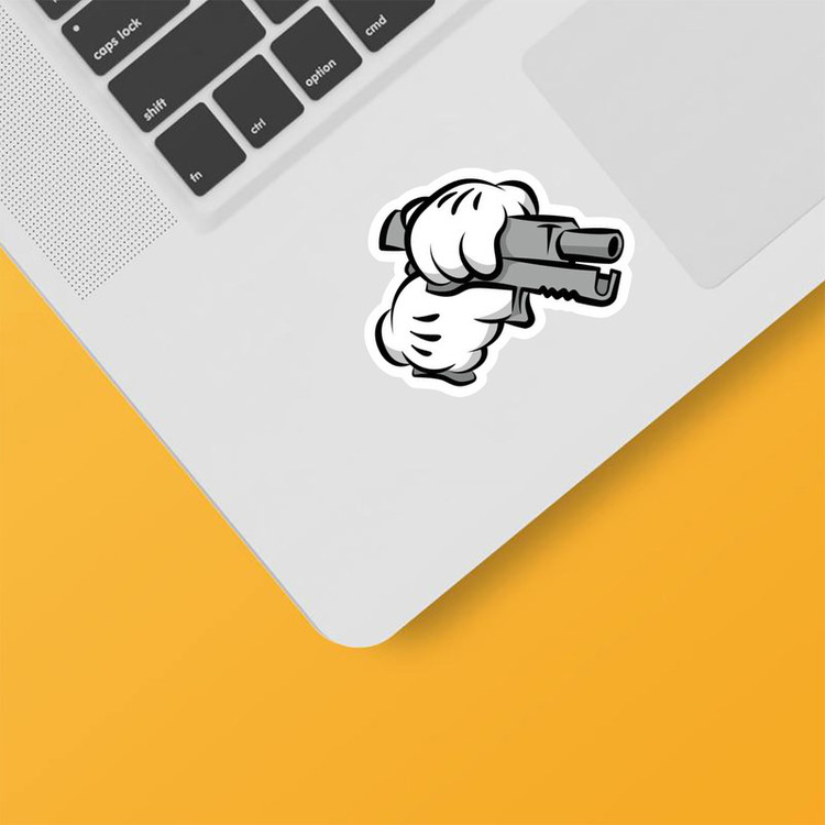 استیکر لپ تاپ و موبایل بووم طرح اسلحه کارتونی کد PS17
