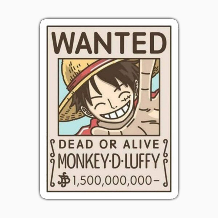 استیکر لپ تاپ و موبایل بووم طرح Anime One Piece مدل Luffy Wanted کد PS9