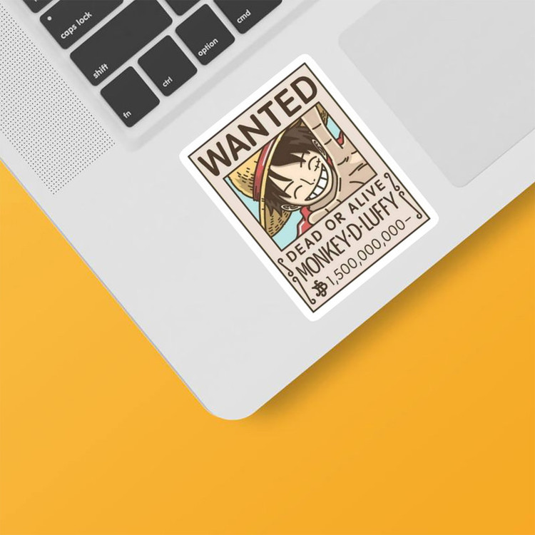 استیکر لپ تاپ و موبایل بووم طرح Anime One Piece مدل Luffy Wanted کد PS9