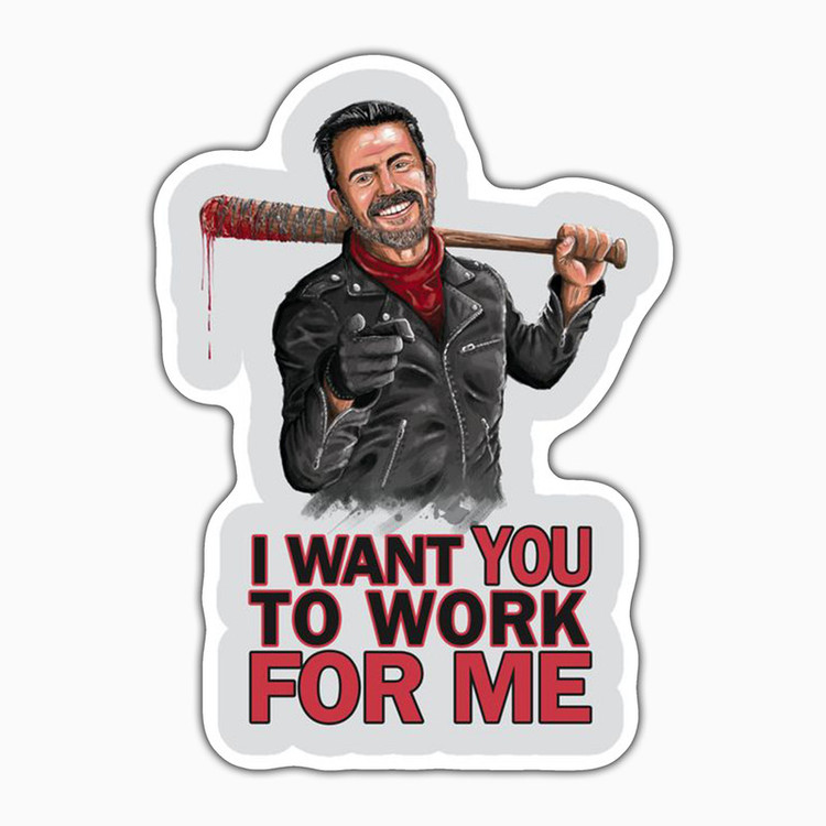 استیکر لپ تاپ و موبایل بووم طرح سریال Walkind Dead مدل I Want You کد FR98