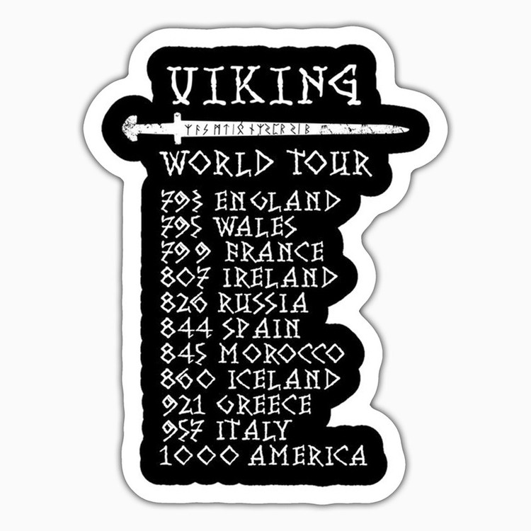 استیکر لپ تاپ و موبایل بووم طرح سریال Vikings مدل World Tour کد LB24
