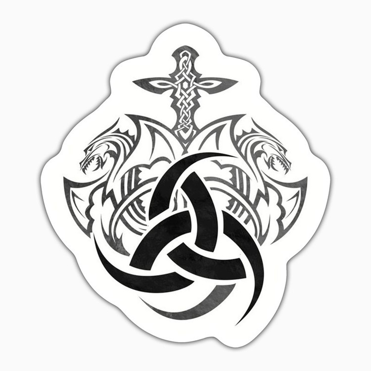 استیکر لپ تاپ و موبایل بووم طرح سریال Vikings مدل Horn Of Odin کد LB33