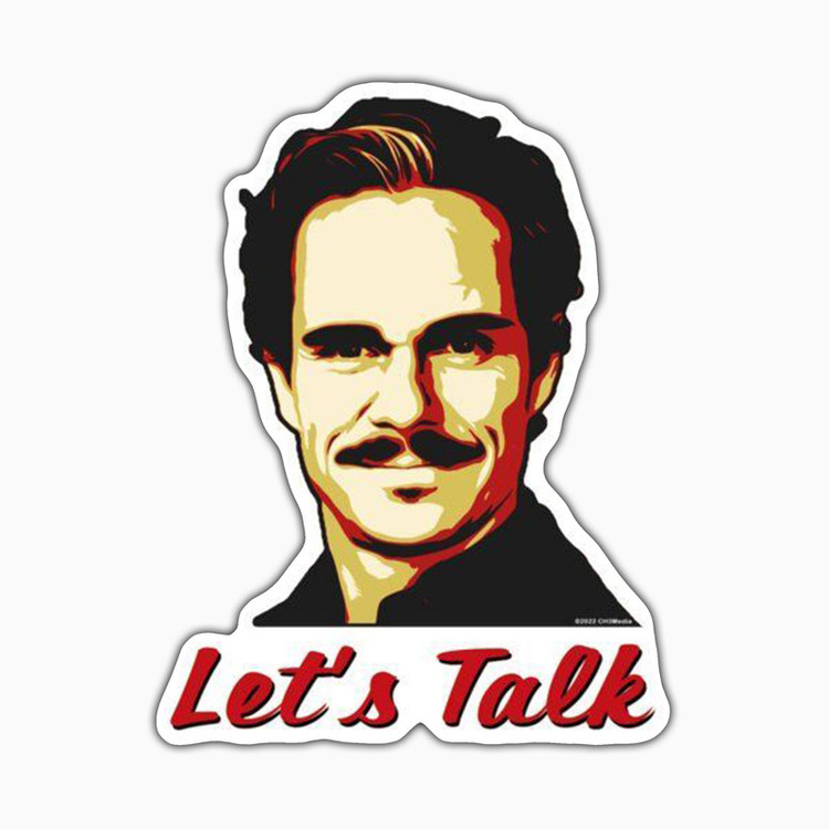 استیکر لپ تاپ و موبایل بووم طرح نوشته مدل Let's Talk کد VR43