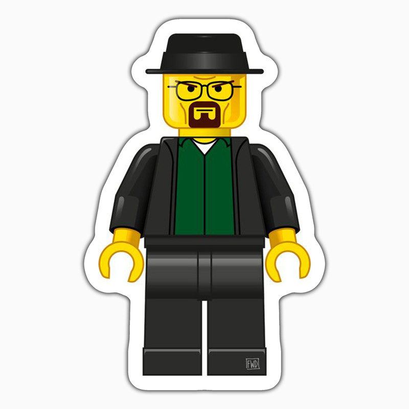 استیکر لپ تاپ و موبایل بووم طرح سریال Breaking Bad مدل Lego Walter White کد VR44