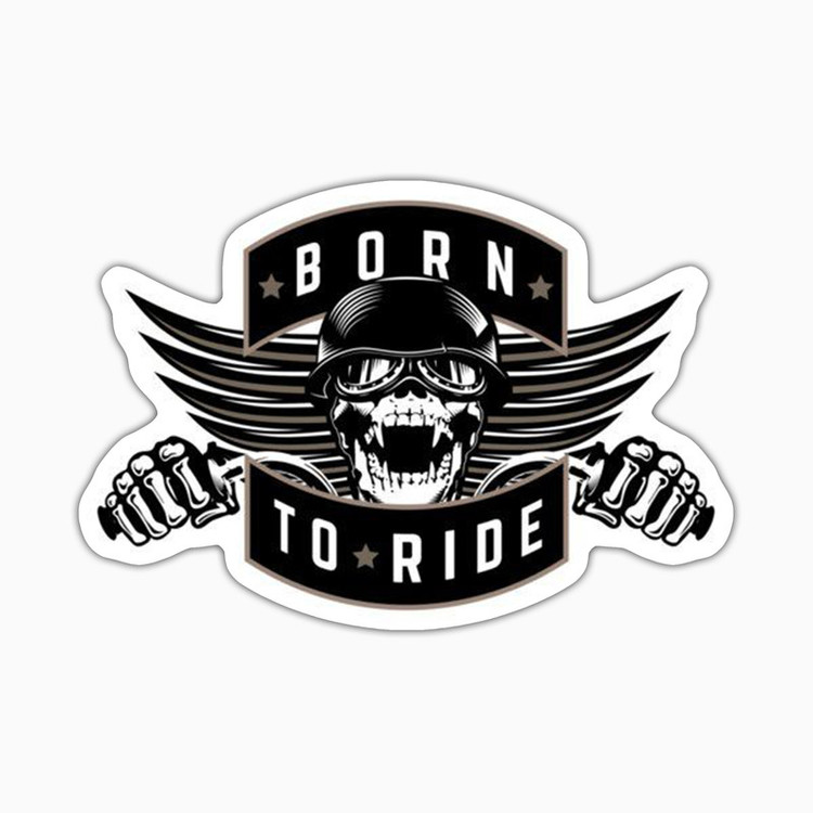 استیکر لپ تاپ و موبایل بووم طرح موتور مدل Born To Ride کد UV003
