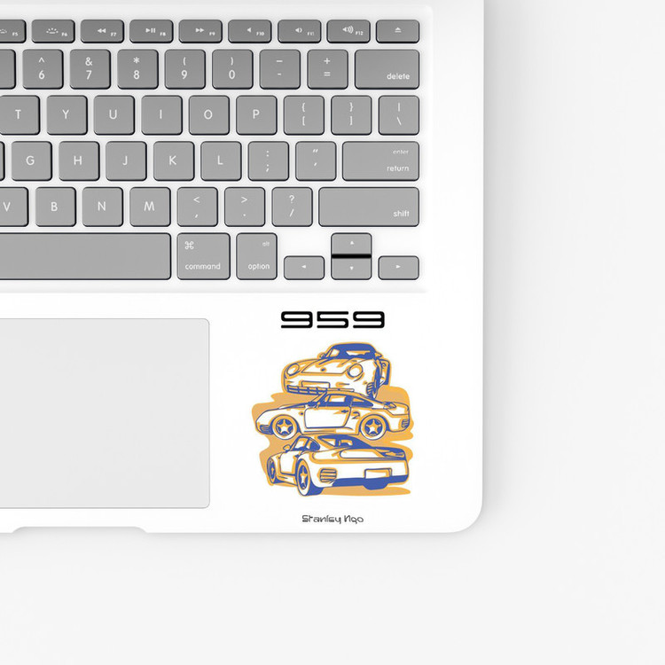 استیکر لپ تاپ و موبایل بووم طرح ماشین مدل Porsche 959 کد UV019