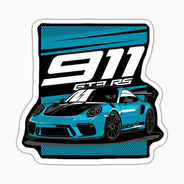 استیکر لپ تاپ و موبایل بووم طرح ماشین مدل Porsche 911 کد UV008