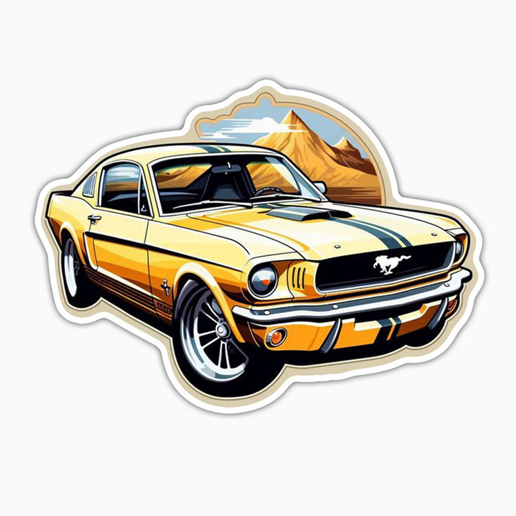 استیکر لپ تاپ و موبایل بووم طرح ماشین مدل Ford Mustang کد UV091