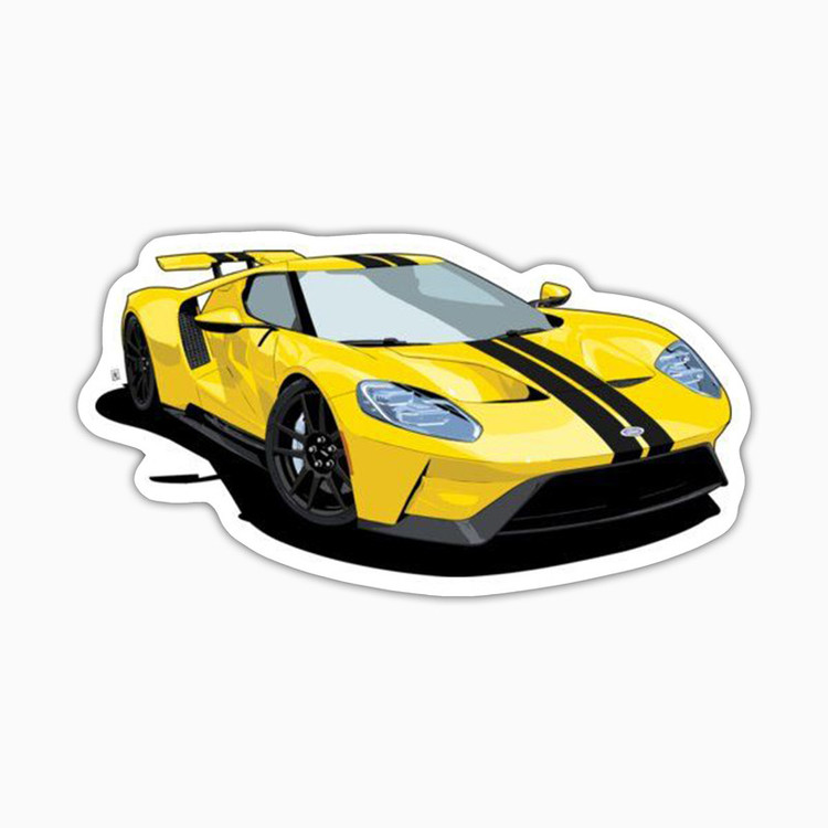 استیکر لپ تاپ و موبایل بووم طرح ماشین مدل Ford GT کد UV062