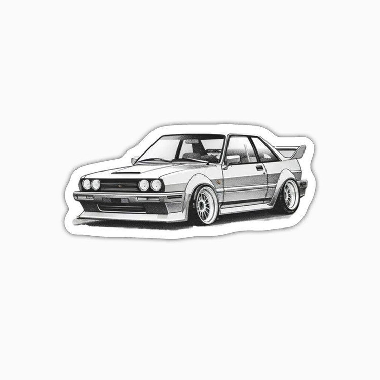 استیکر لپ تاپ و موبایل بووم طرح ماشین مدل BMW قدیمی کد UV094