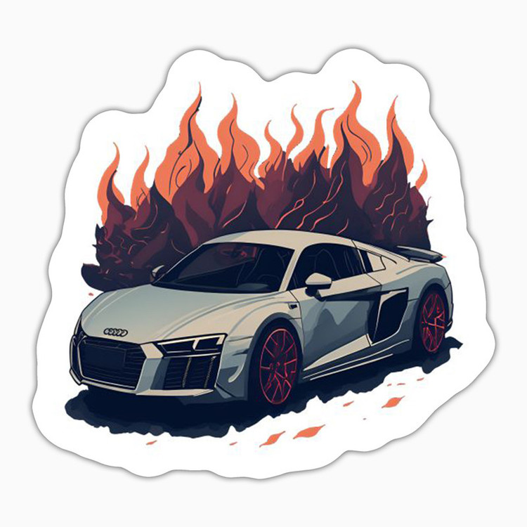 استیکر لپ تاپ و موبایل بووم طرح ماشین مدل Audi R8 کد UV088