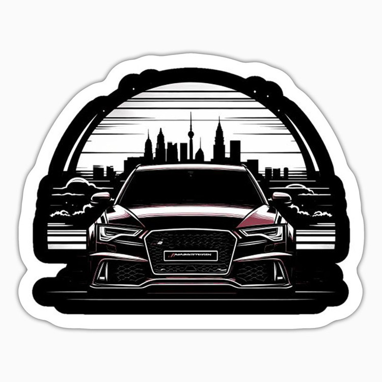 استیکر لپ تاپ و موبایل بووم طرح ماشین مدل Audi A6 کد UV086