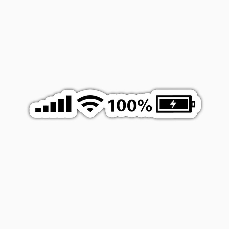 استیکر لپ تاپ و موبایل بووم طرح Full Battery کد UV026