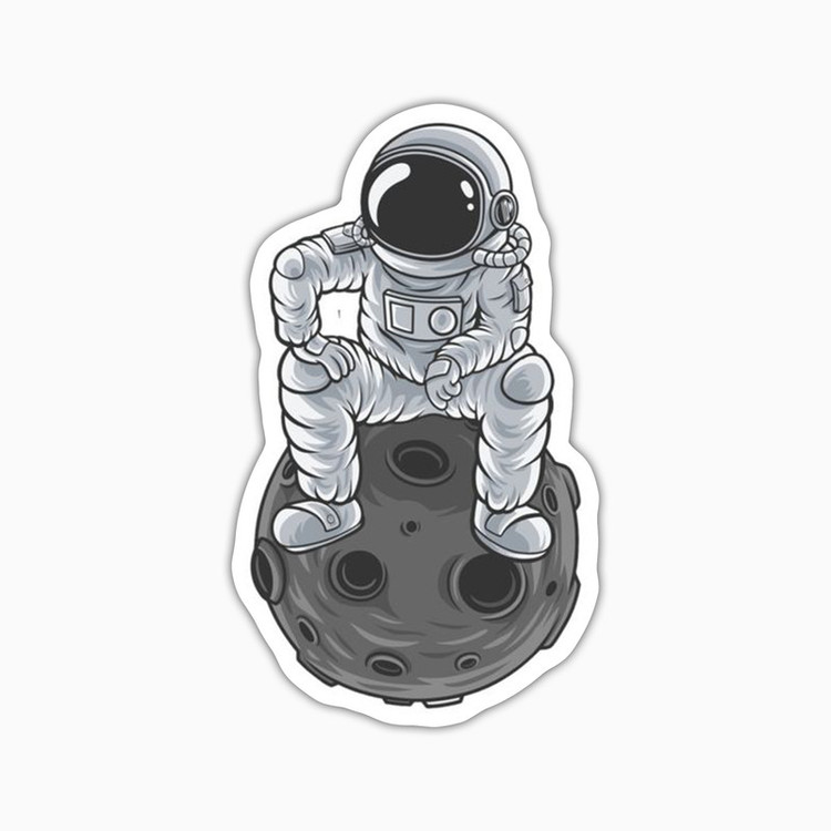 استیکر لپ تاپ و موبایل بووم طرح فضانورد خسته کد UV083