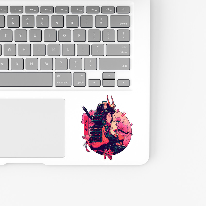 استیکر لپ تاپ و موبایل بووم طرح Cherry Samurai کد PS157