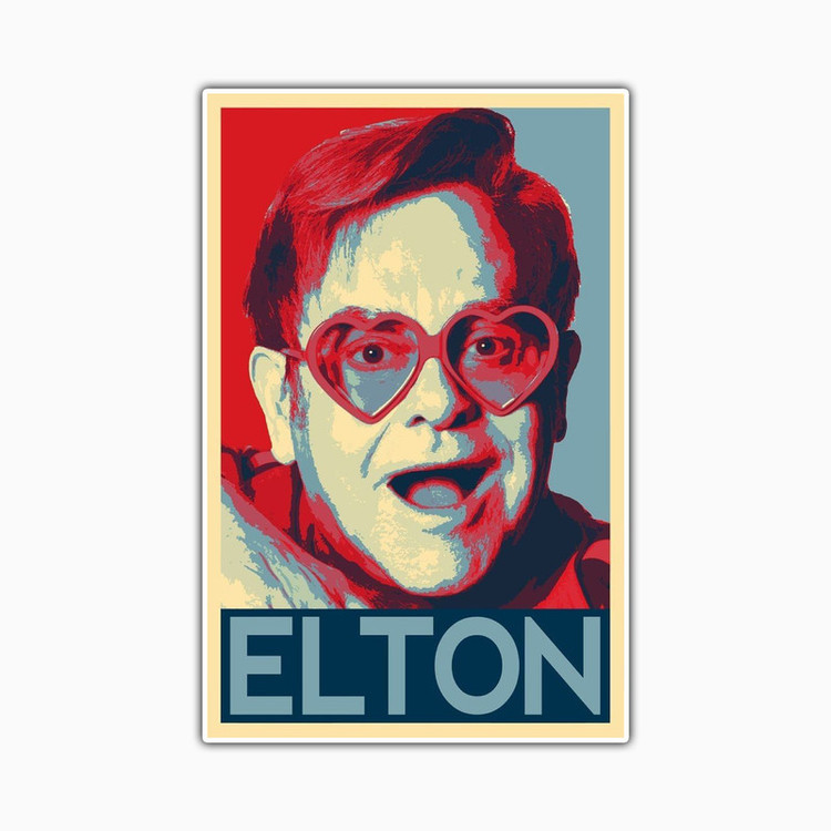 استیکر لپ تاپ و موبایل بووم طرح Elton مدل RB کد FR16