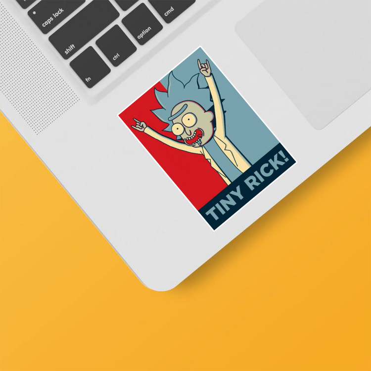 استیکر لپ تاپ و موبایل بووم طرح کارتونی مدل Tiny Rick کد TA1