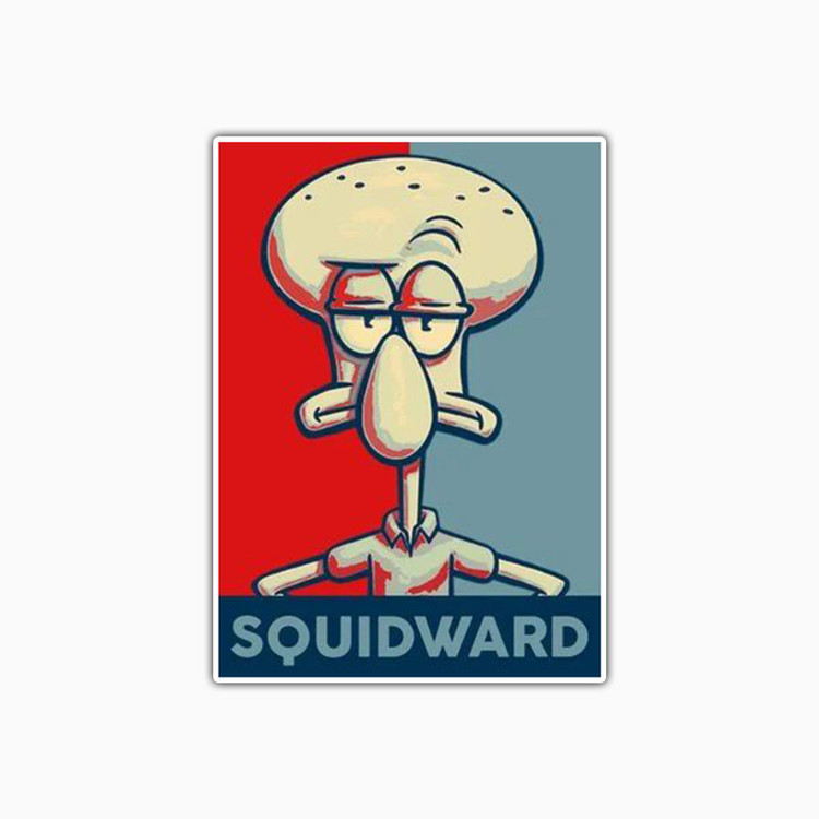 استیکر لپ تاپ و موبایل بووم طرح اختاپوس مدل Squidward کد TA36