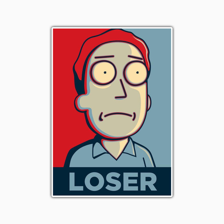 استیکر لپ تاپ و موبایل بووم طرح کارتون ریک و مورتی مدل Jerry Loser کد TA43