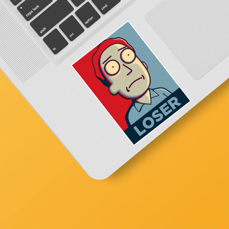 استیکر لپ تاپ و موبایل بووم طرح کارتون ریک و مورتی مدل Jerry Loser کد TA43