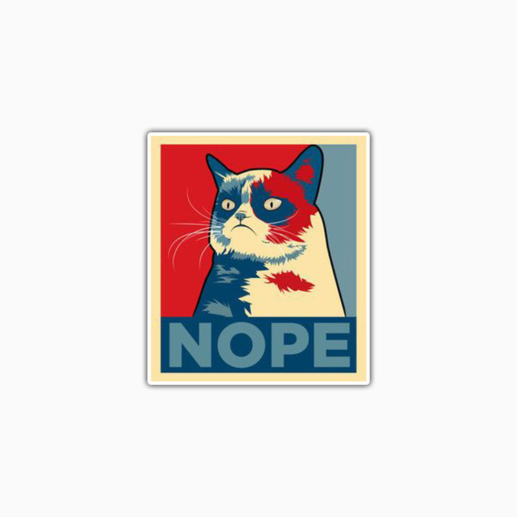 استیکر لپ تاپ و موبایل بووم طرح گربه مدل Nope کد TA24