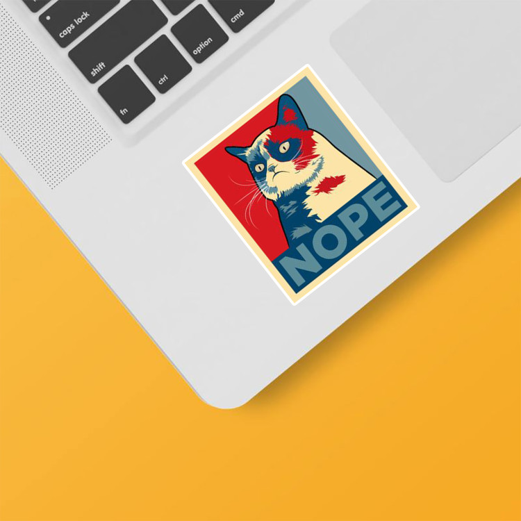 استیکر لپ تاپ و موبایل بووم طرح گربه مدل Nope کد TA24