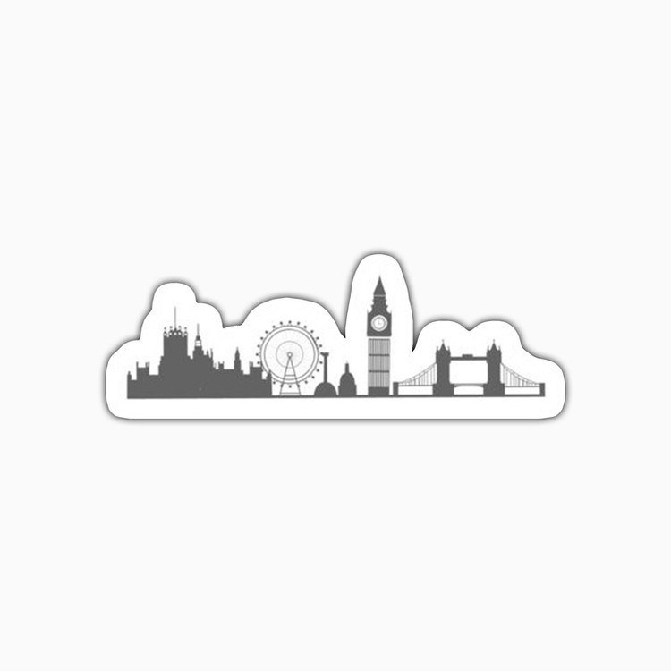 استیکر لپ تاپ و موبایل بووم طرح شهر لندن کد ET47