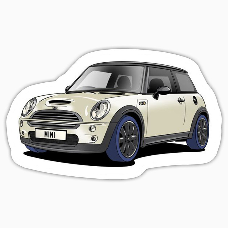 استیکر لپ تاپ و موبایل بووم طرح ماشین مدل Mini کد LA78