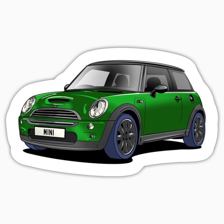 استیکر لپ تاپ و موبایل بووم طرح ماشین مدل Mini کد LA95