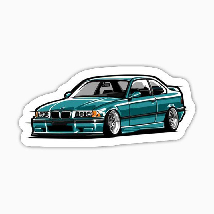 استیکر لپ تاپ و موبایل بووم طرح ماشین مدل bmw کد LA83