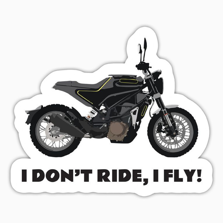 استیکر لپ تاپ و موبایل بووم طرح موتور مدل I dont ride i fly کد LA24