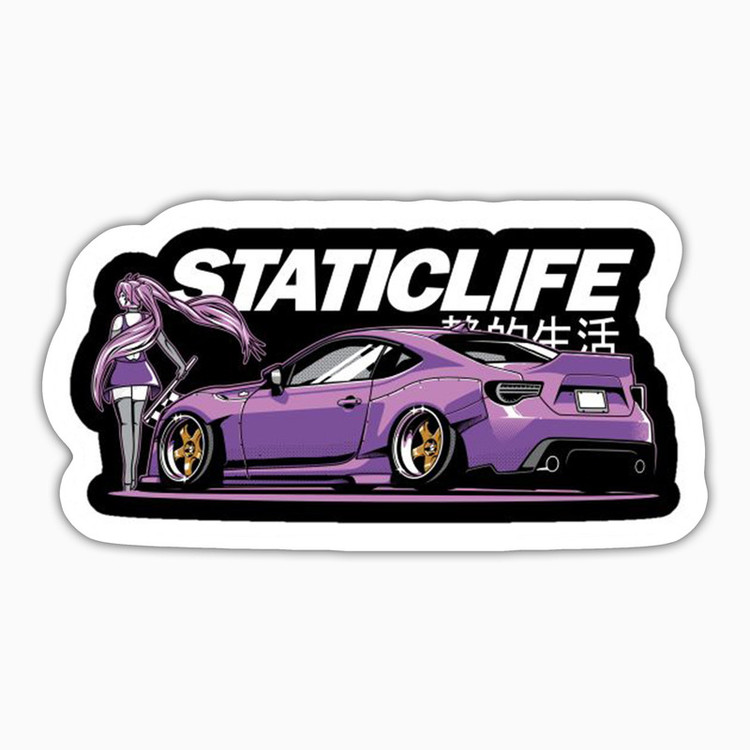 استیکر لپ تاپ و موبایل بووم طرح ماشین مدل Toyota GT86 Staticlife کد LA17