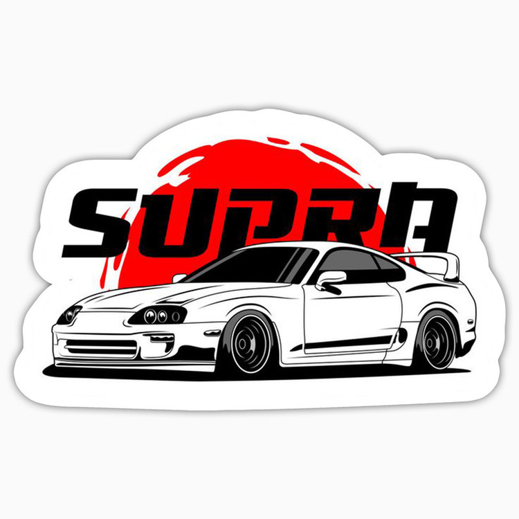 استیکر لپ تاپ و موبایل بووم طرح ماشین مدل Supra کد LA36