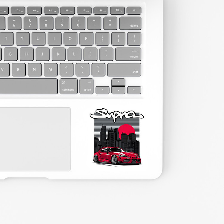 استیکر لپ تاپ و موبایل بووم طرح ماشین مدل Red Supra کد LA37