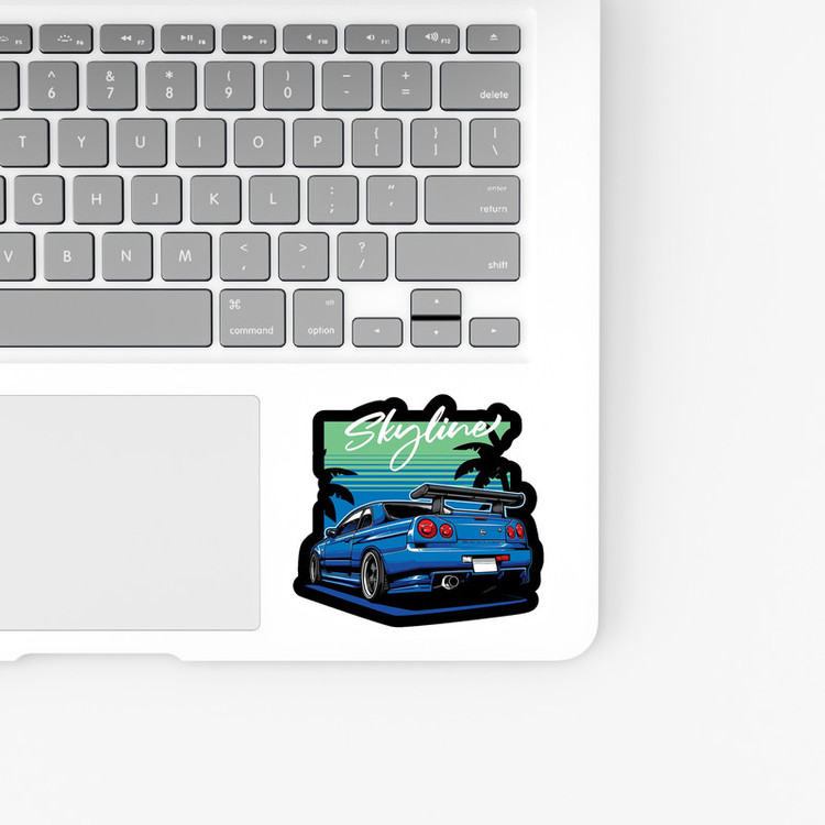 استیکر لپ تاپ و موبایل بووم طرح ماشین مدل Nissan R34 Skyline کد LA12