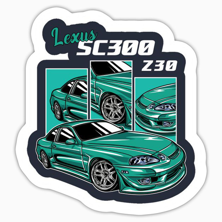 استیکر لپ تاپ و موبایل بووم طرح ماشین مدل Lexus SC300 کد LA32
