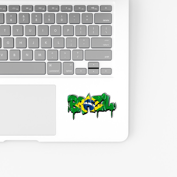 استیکر لپ تاپ و موبایل بووم طرح نوشته مدل Brazil کد ZX028
