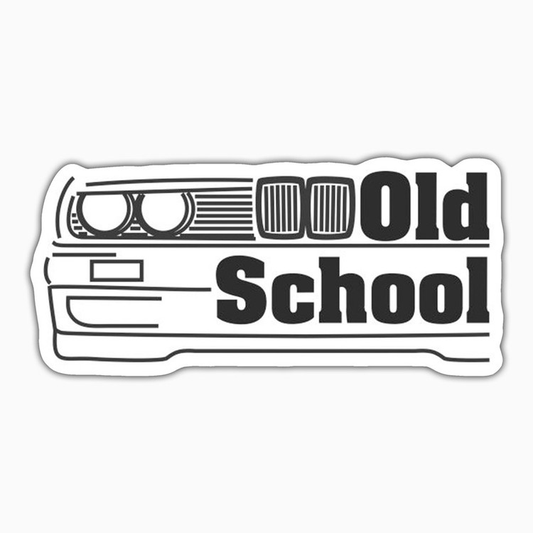 استیکر لپ تاپ و موبایل بووم طرح ماشین مدل Old School کد ZX087