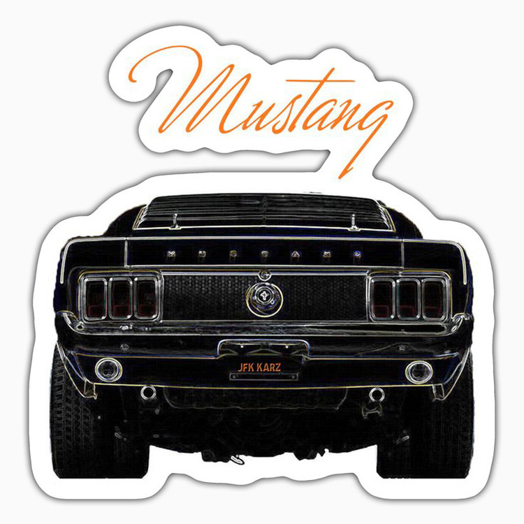 استیکر لپ تاپ و موبایل بووم طرح ماشین مدل Classic Mustang کد ZX045