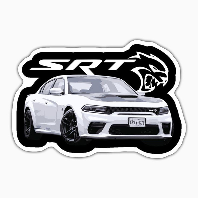 استیکر لپ تاپ و موبایل بووم طرح ماشین مدل Charger SRT کد ZX068