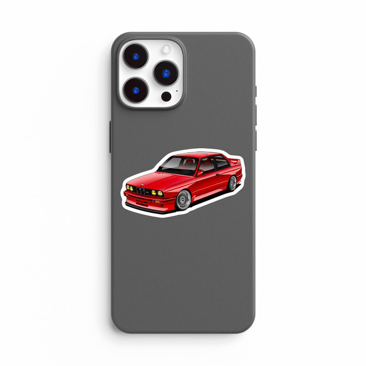 استیکر لپ تاپ و موبایل بووم طرح ماشین مدل BMW قرمز کد ZX014